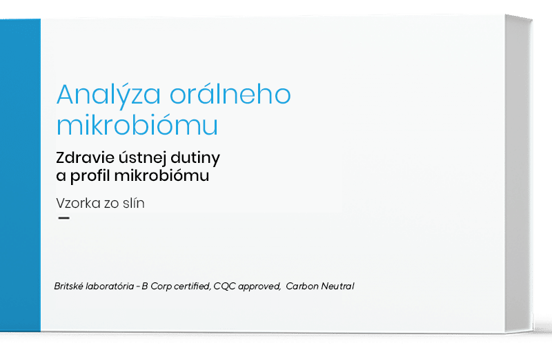 Fotka krabičky testu na analýzu orálneho mikrobiómu
